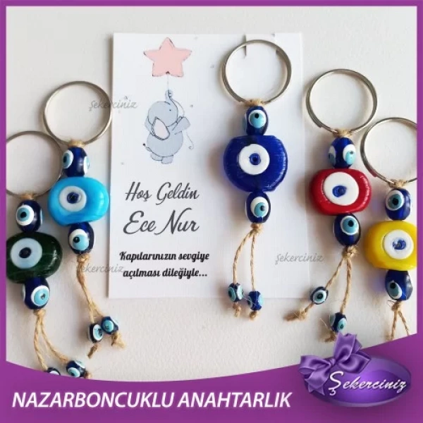 Nazarboncuklu Hediyelik Anahtarlık, Bebek Hediyelikleri - BB056
