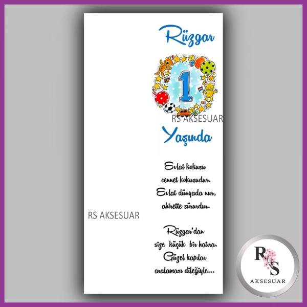 Hediyelik Kartı - Bebek, Doğum Günü Kişiye Özel Kart -rs15