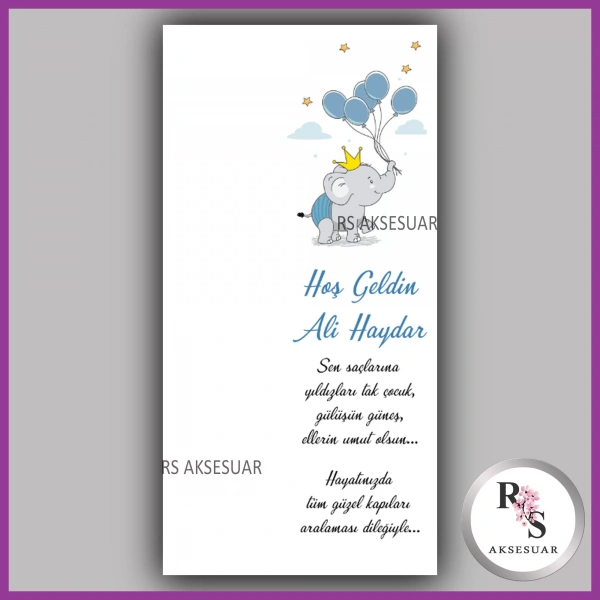 Hediyelik Kartı - Bebek, Doğum Günü Fon Kartı - rs36
