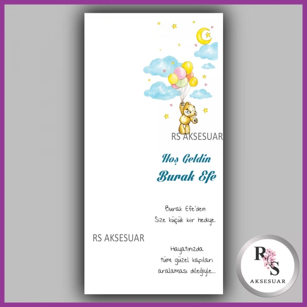 Hediyelik Kartı - Bebek, Doğum Günü Fon Kartı - rs46