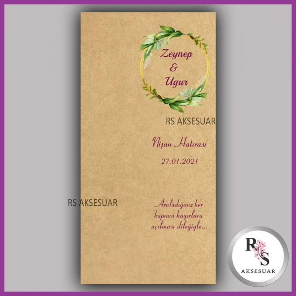 Hediyelik Kartı - Düğün, Nişan, Kına Fon Kartı - rs58