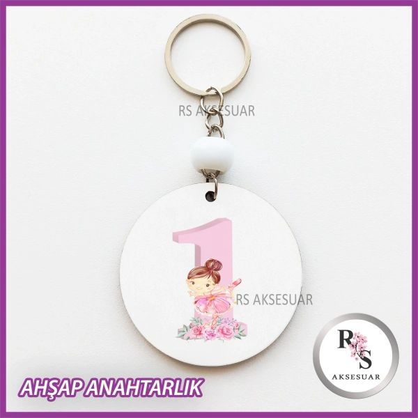 1 Yaş Baskılı Anahtarlık -uv88
