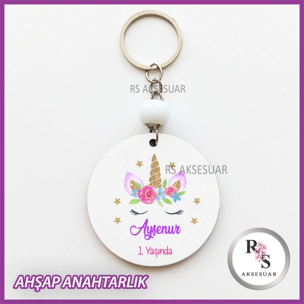 Unicorn Baskılı Anahtarlık -uv89
