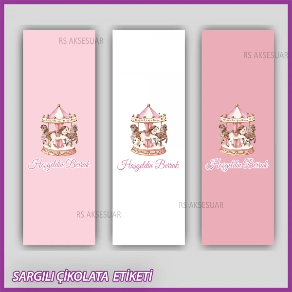 10 adet Sargılı Bebek Çikolata İsim Etiketi - Yapışkanlı Sticker -CE112