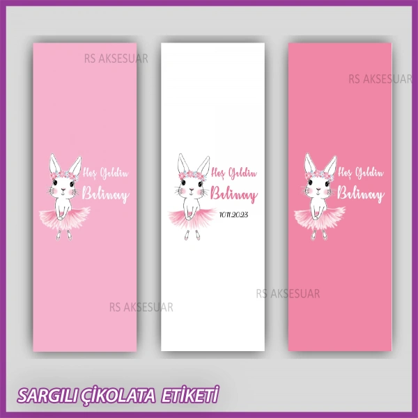 10 adet Sargılı Bebek Çikolata İsim Etiketi - Yapışkanlı Sticker -CE119