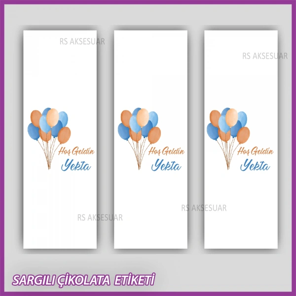 10 adet Sargılı Bebek Çikolata İsim Etiketi - Yapışkanlı Sticker -CE131