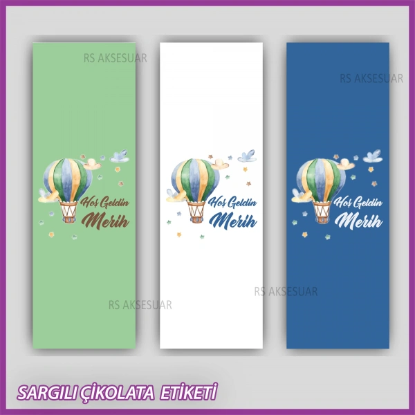 10 adet Sargılı Bebek Çikolata İsim Etiketi - Yapışkanlı Sticker -CE139