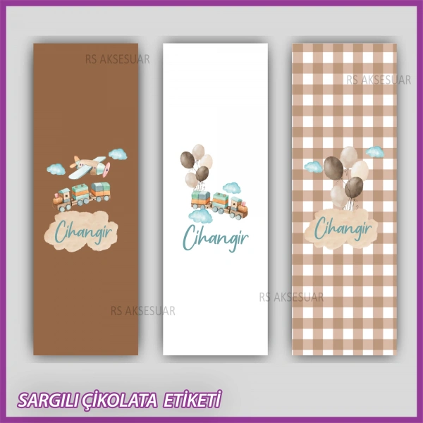 10 adet Sargılı Bebek Çikolata İsim Etiketi - Yapışkanlı Sticker -CE141