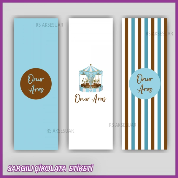 10 adet Sargılı Bebek Çikolata İsim Etiketi - Yapışkanlı Sticker -CE142