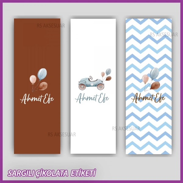 10 adet Sargılı Bebek Çikolata İsim Etiketi - Yapışkanlı Sticker -CE148
