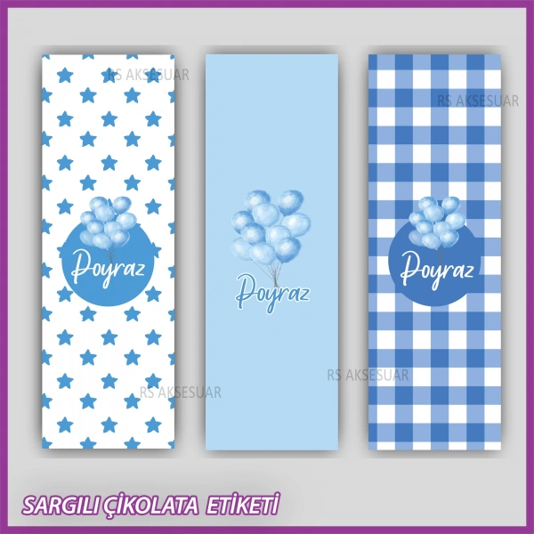 10 adet Sargılı Bebek Çikolata İsim Etiketi - Yapışkanlı Sticker -CE150