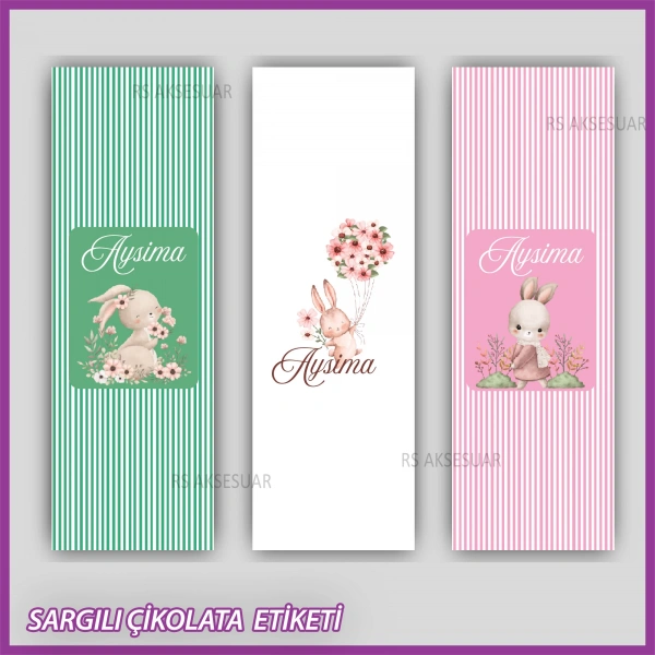 10 adet Sargılı Bebek Çikolata İsim Etiketi - Yapışkanlı Sticker -CE170