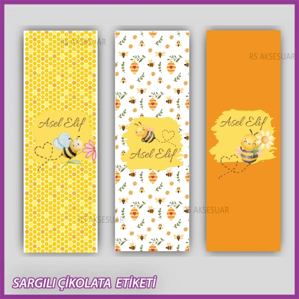 10 adet Sargılı Bebek Çikolata İsim Etiketi - Yapışkanlı Sticker -CE172