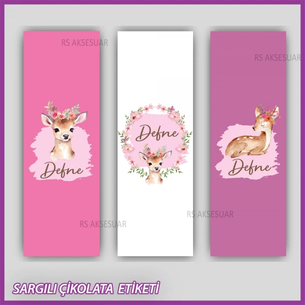 10 adet Sargılı Bebek Çikolata İsim Etiketi - Yapışkanlı Sticker -CE174