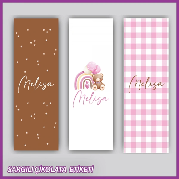 10 adet Sargılı Bebek Çikolata İsim Etiketi - Yapışkanlı Sticker -CE180