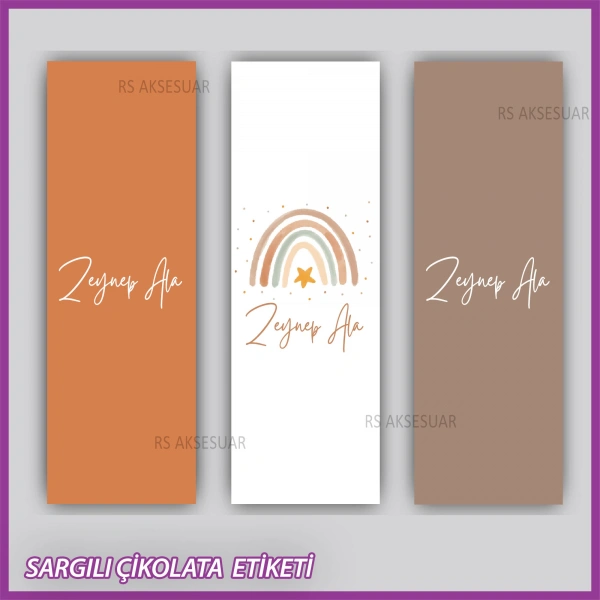 10 adet Sargılı Bebek Çikolata İsim Etiketi - Yapışkanlı Sticker -CE181