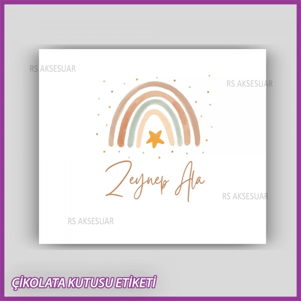 Bebek Çikolatası Kutu Etiketi - Yapışkanlı Sticker -CE182