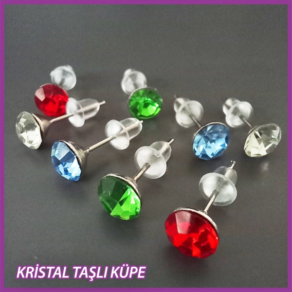 10 çift (20 adet) Hazır Hediyelik Kristal Taşlı Küpe
