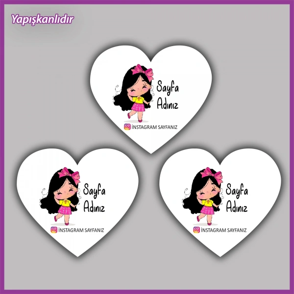 30 adet - 5 cm Kişiye Özel Logolu Kalp Etiket - BS180