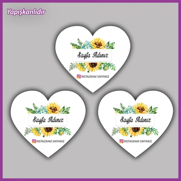 30 adet - 5 cm Kişiye Özel Logolu Kalp Etiket - BS200