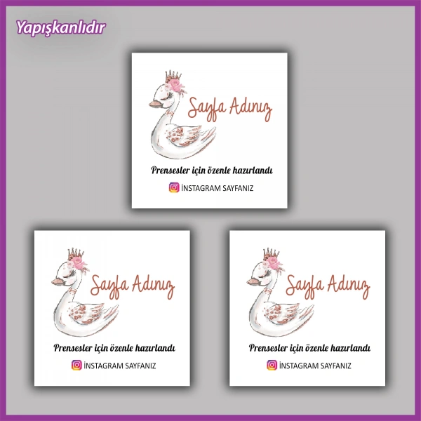 30 adet - 5 cm Kişiye Özel Logolu Kare Etiket - BS159