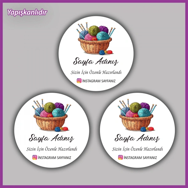 15 adet - 5 cm Kişiye Özel Logolu Etiket - BS018