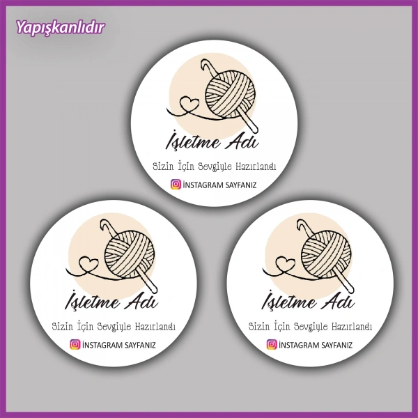 15 adet - 5 cm Kişiye Özel Logolu Etiket - BS028