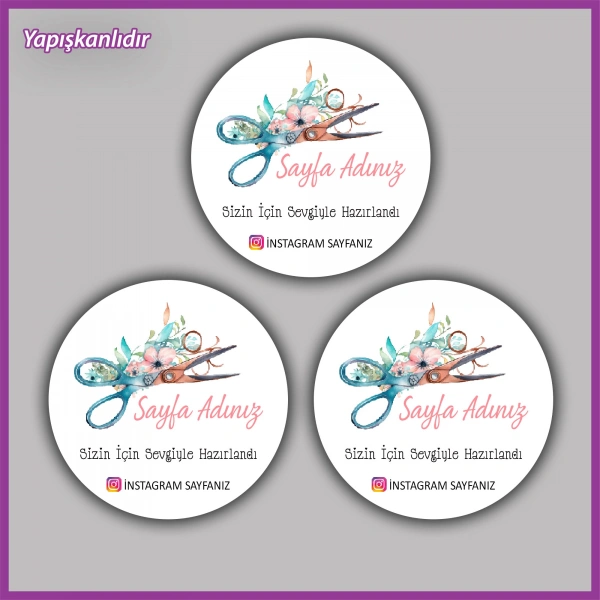 15 adet - 5 cm Kişiye Özel Logolu Etiket - BS038