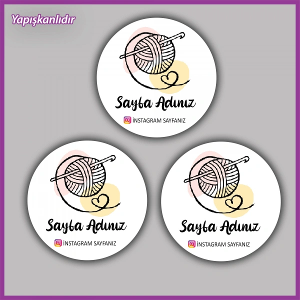 15 adet - 5 cm Kişiye Özel Logolu Etiket - BS048