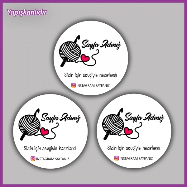 15 adet - 5 cm Kişiye Özel Logolu Etiket - BS068