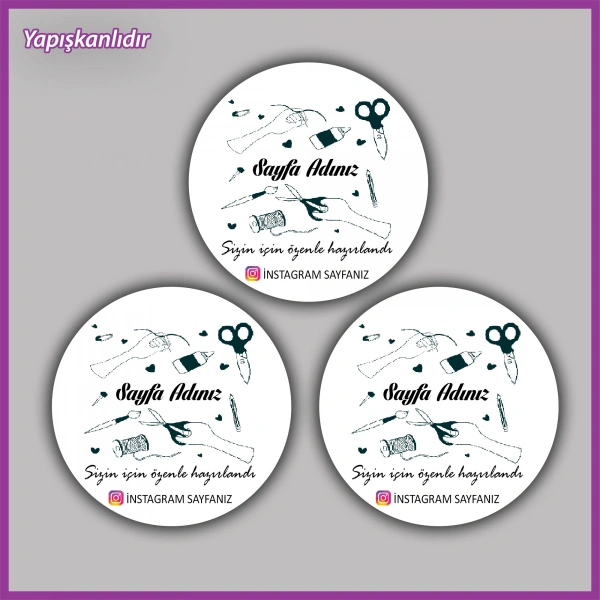 15 adet - 5 cm Kişiye Özel Logolu Etiket - BS078