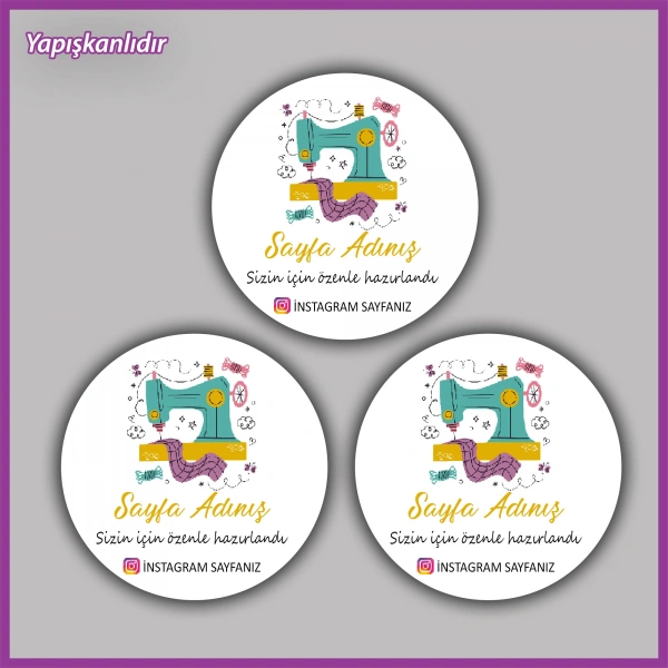 15 adet - 5 cm Kişiye Özel Logolu Etiket - BS088