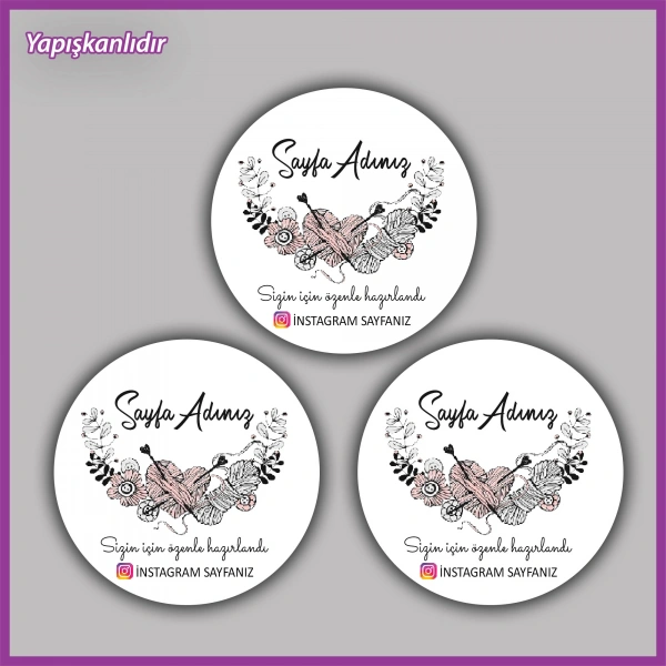 15 adet - 5 cm Kişiye Özel Logolu Etiket - BS098