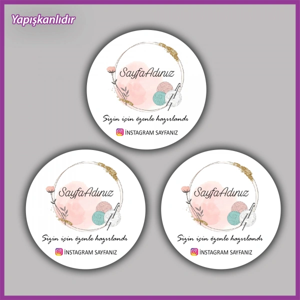 15 adet - 5 cm Kişiye Özel Logolu Etiket - BS108