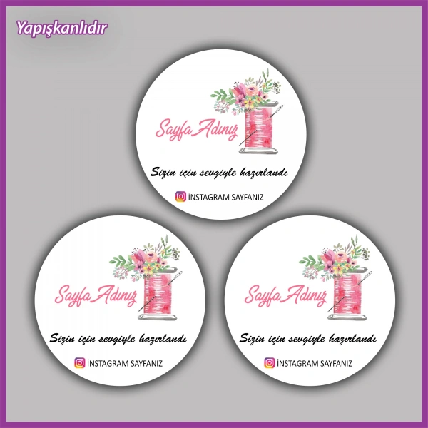 15 adet - 5 cm Kişiye Özel Logolu Etiket - BS118