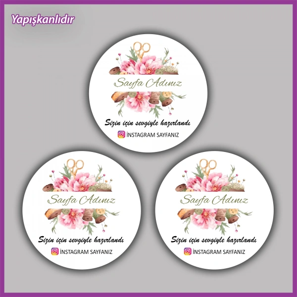 15 adet - 5 cm Kişiye Özel Logolu Etiket - BS128