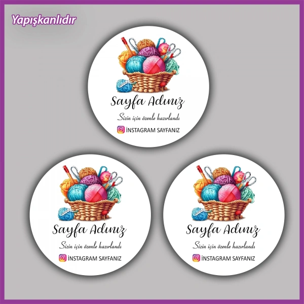 15 adet - 5 cm Kişiye Özel Logolu Etiket - BS138