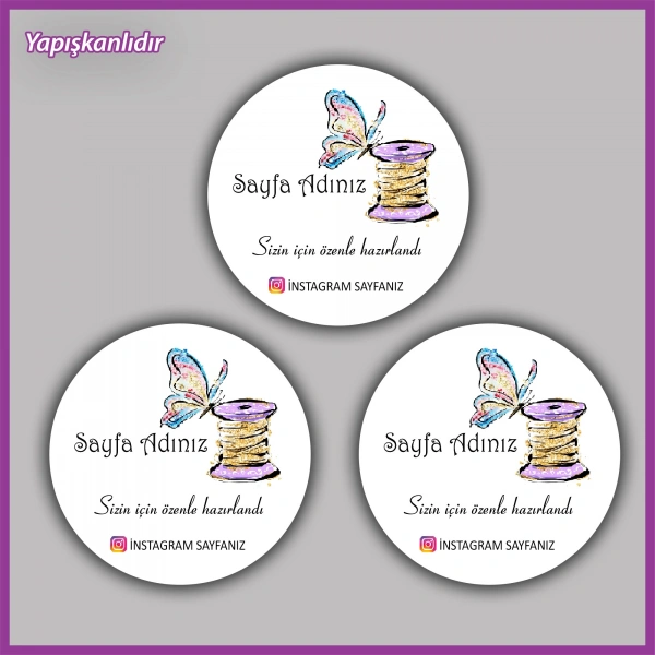 15 adet - 5 cm Kişiye Özel Logolu Etiket - BS148