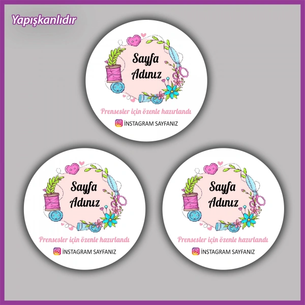 15 adet - 5 cm Kişiye Özel Logolu Etiket - BS168