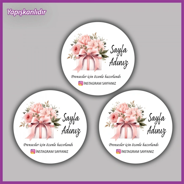 15 adet - 5 cm Kişiye Özel Logolu Etiket - BS188