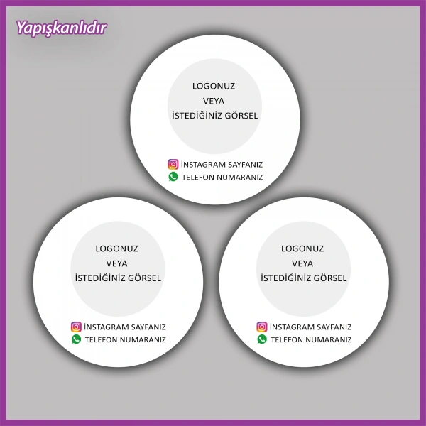 15 adet - 5 cm Kişiye Özel Logolu Etiket - BS210