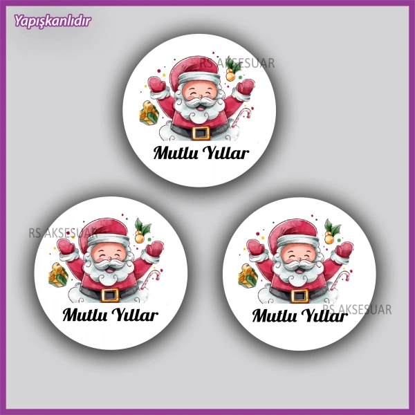 15 adet 5 cm Yılbaşı - Yeni Yıl Etiketi