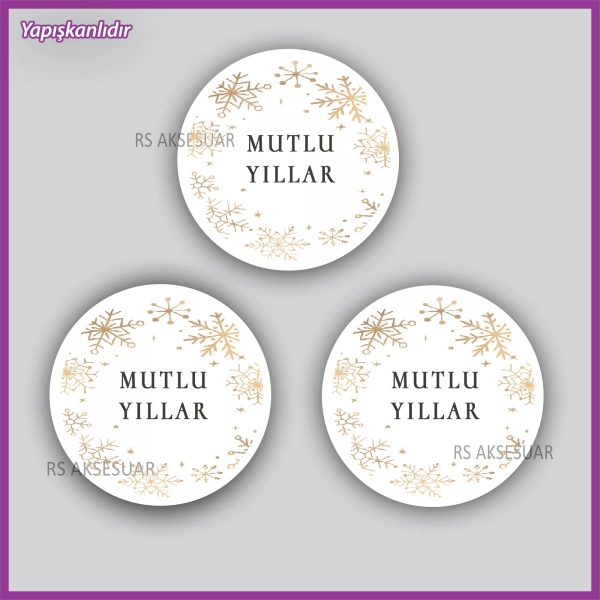15 adet 5 cm Yılbaşı - Yeni Yıl Etiketi