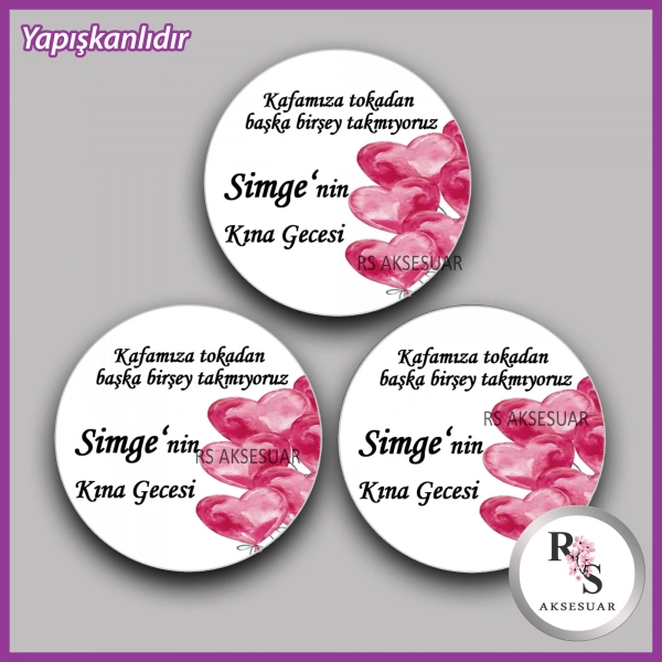 15 Adet - 5 cm Yuvarlak Yapışkanlı İsim Etiketi - Sticker