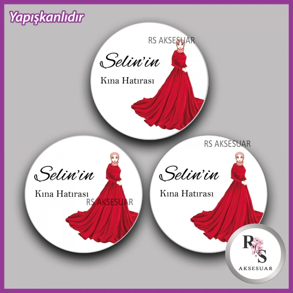 15 Adet - 5 cm Yuvarlak Yapışkanlı İsim Etiketi - Sticker