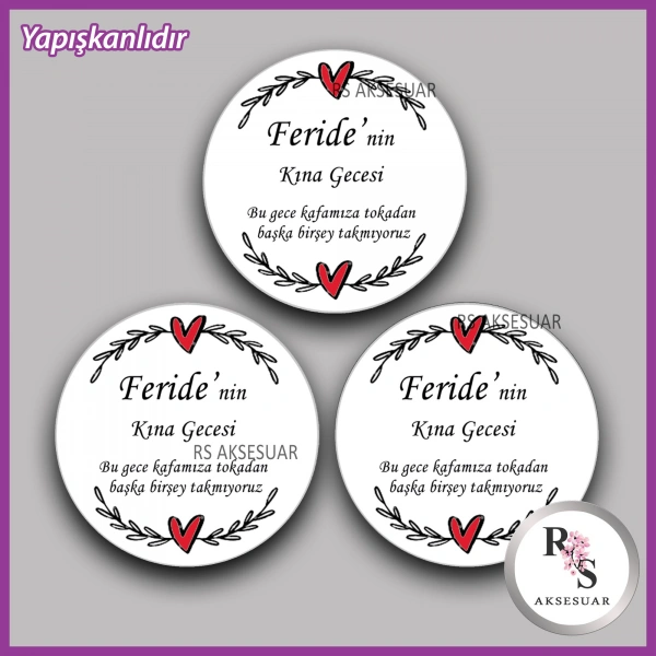 15 Adet - 5 cm Yuvarlak Yapışkanlı İsim Etiketi - Sticker