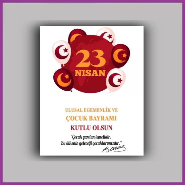 23 Nisan Çocuk Bayramı Temalı Bileklik Kartı - ÇB12