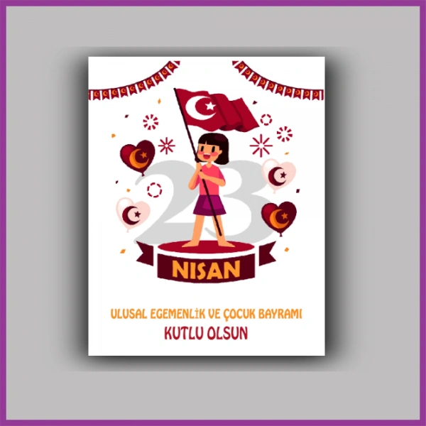 23 Nisan Çocuk Bayramı Temalı Bileklik Kartı - ÇB17