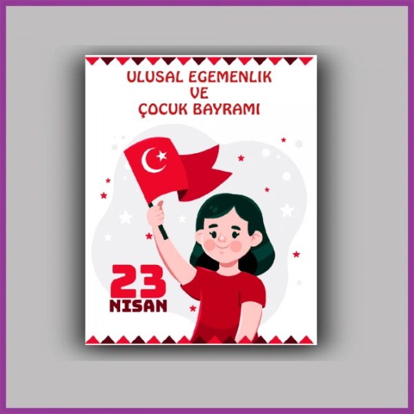 23 Nisan Çocuk Bayramı Temalı Bileklik Kartı - ÇB27