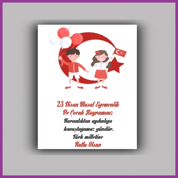 23 Nisan Çocuk Bayramı Temalı Bileklik Kartı - ÇB36